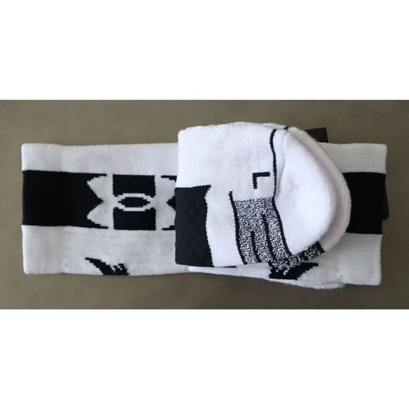 Under Armour 1375676 100 Mens 8.5-13 White Project Rock Playmaker Mid-Crew Socks - Picture 4 of 6